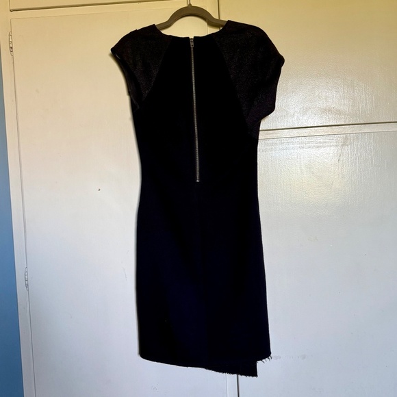 Helmut Lang Black Wool Asymmetrical Dress Size 2 LBD - Picture 6 of 11